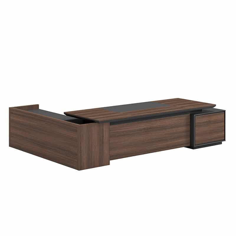 Bureau Direction Moderne Bois Noyer | Design Élégant Professionnel F1019