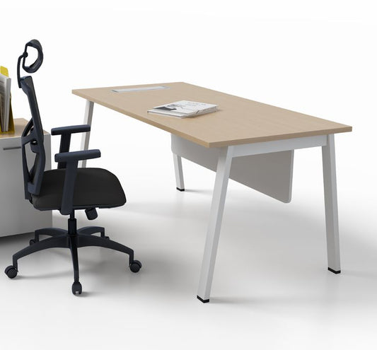 Bureau Fonctionnel Semi-Métallique Piètement Incliné F1028