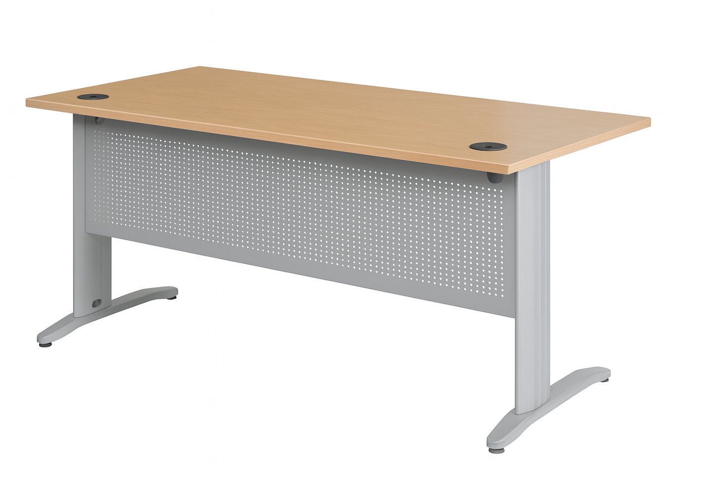 Bureau Professionnel avec Piètement en L et Voile Métallique Perforé F1021