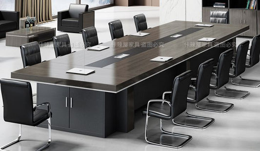 Table de Réunion Moderne Finition Bois Noyer F1029